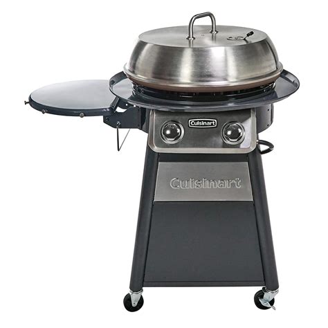 CUISINART CGG-888 Grill Stainless Steel Lid 22-Inch Round Outdoor Flat Top Gas, 360° Griddle ...