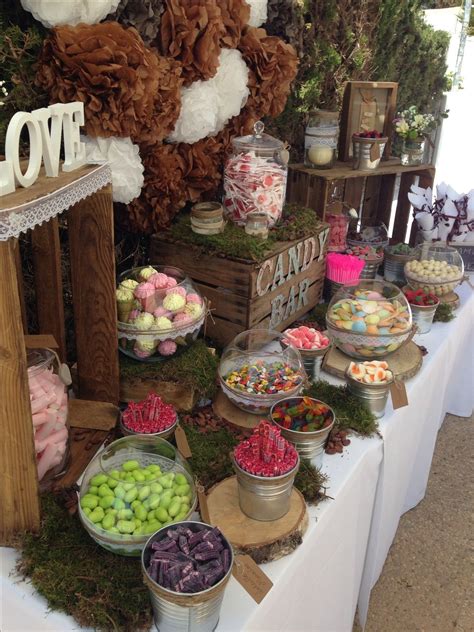 Pin by Lorena Pascual on Comunión | Rustic candy bar, Candy bar wedding ...