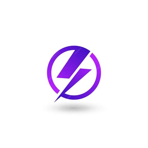 Premium Vector | A purple lightning bolt logo with a white background