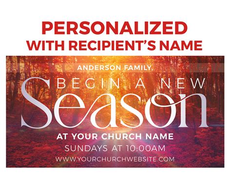 Begin A New Season Personalized Postcard - Church Postcards - Outreach Marketing