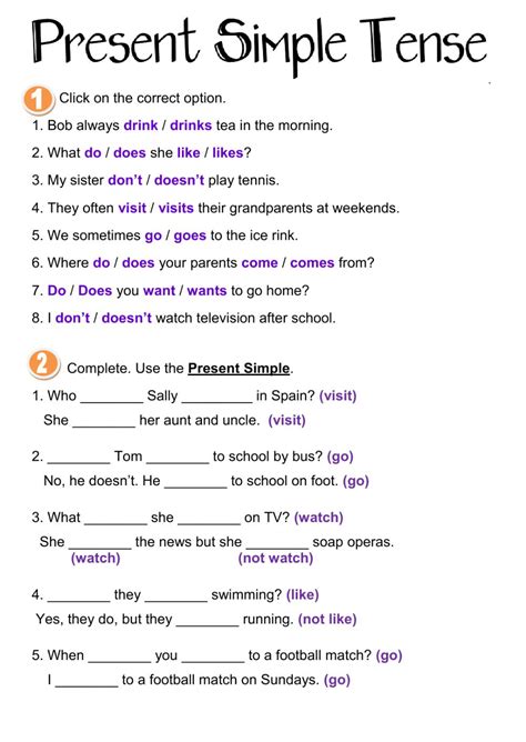 present simple activities - Пошук Google | Simple present tense, Simple ...