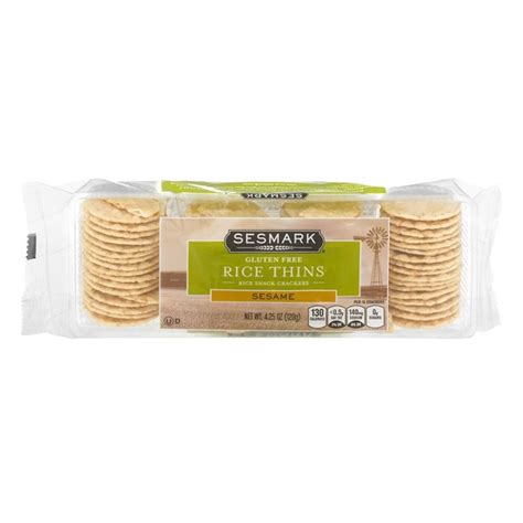 Sesmark Gluten Free Rice Thins Rice Snack Crackers Sesame (3.5 oz) - Instacart