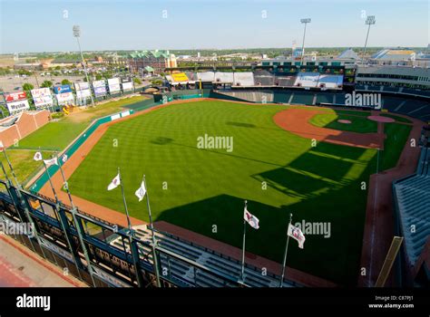 Overview of playing field of AT&T Bricktown Ballpark in Bricktown ...