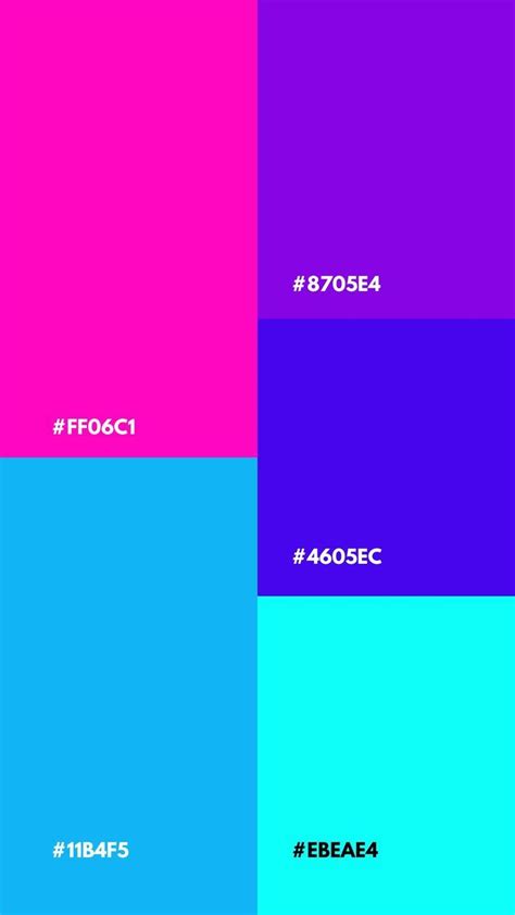 5 Different colors related with Vaporwave style Ui Palette, Neon Colour ...