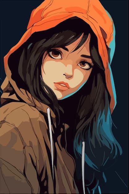 Premium Vector | A digital painting of a girl anime style