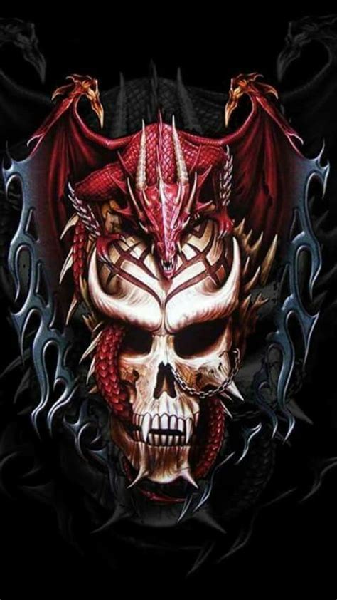 Pin by Flossie Minor on skulls n more | Dragon tattoo with skull, Skull pictures, Skull artwork