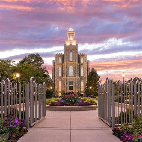 Logan Temple Autumn Sunset - LDS Temple Pictures