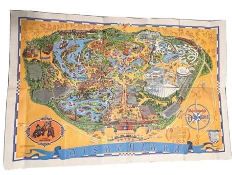 Vintage 1960s Disneyland Wall Map Poster Souvenir Guide 44 x 30 | #4611462425