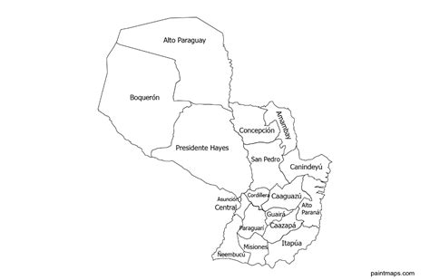 Ücretsiz Paraguay Haritasi Vektorel (EPS, SVG, PDF, PNG, Adobe Illustrator). | Map vector, Map ...
