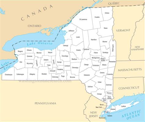 ♥ A large detailed New York State County Map