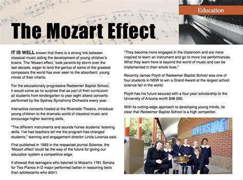 The Mozart Effect — Redeemer Baptist School