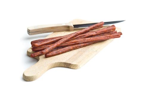 Sausage sticks snack. stock photo. Image of food, chorizo - 127090742