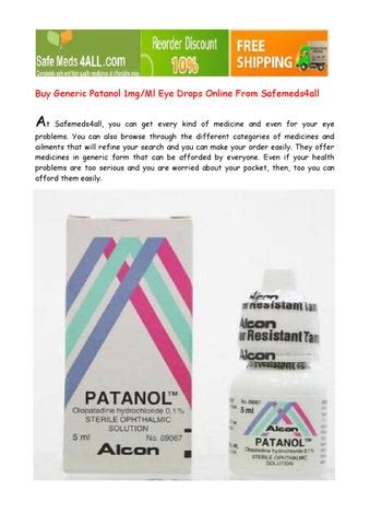 Buy Patanol 1mg/ml Eye Drops Online by OnlinePharmacyCanada - Issuu