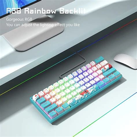 Womier 60% Percent Keyboard, WK61 Mechanical RGB Wired Gaming Keyboard ...