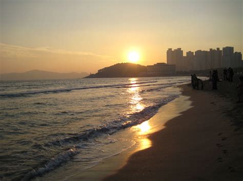 Sunset at Haeundae-gu Beach, Pusan, South Korea