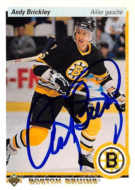 Andy Brickley autographed Hockey Card (Boston Bruins) 1991 Upper Deck #84