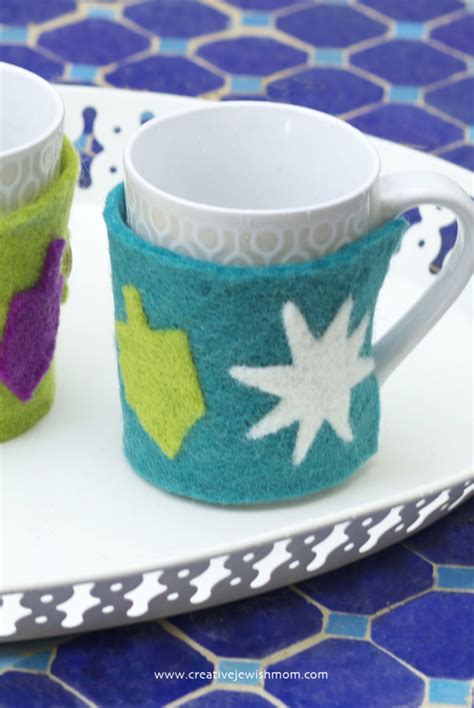 DIY Felt Mug Cozy For Hanukkah Makes A Great Gift! - creative jewish mom