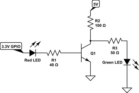 Use transistors for controlling two LEDs - Electrical Engineering Stack Exchange