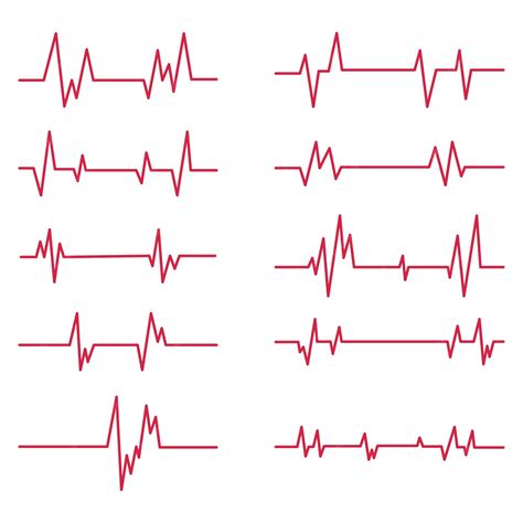 Premium Vector | Heart pulse. heart rate graph when exercising collection set. vector illustration.