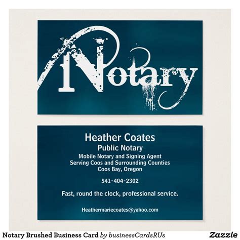 Notary Brushed Business Card | Zazzle.com | Notary public business, Notary, Cards