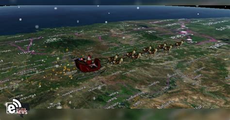 Santa tracker map in 3D