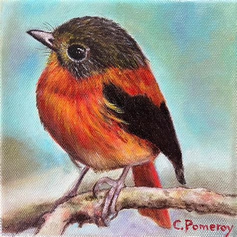 Red Bird Painting by Carolyn Pomeroy | Fine Art America