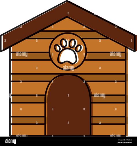 pet house wooden with paw print vector illustration Stock Vector Image & Art - Alamy