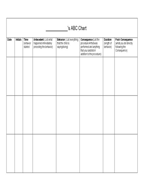 Abc Chart Template - 4 Free Templates in PDF, Word, Excel Download