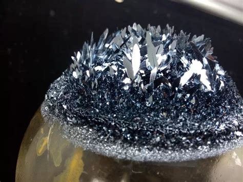 Iodine crystals. It's almost the easiest crystal to get, and we just ...