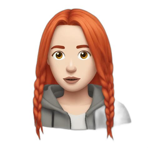 Billie eilish red hair and black | AI Emoji Generator