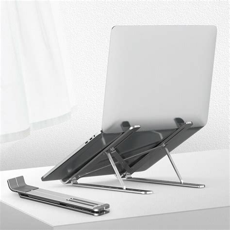 Portable Folding Aluminum Adjustable Notebook Stand Foldable Laptop Stand - Walmart.com ...