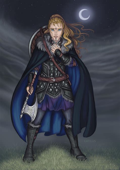 [OC] [ART] Kuraja Nottsdottir, Human Cleric of Selune – by Catilus : r/DnD