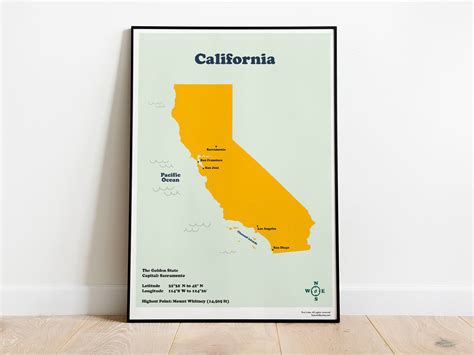 California Golden State Map United States maps for homeschool. | Etsy