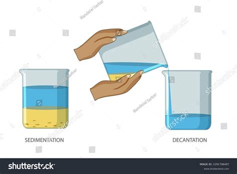 Sedimentation Decantation Separation Processes Where Gravity Stock ...