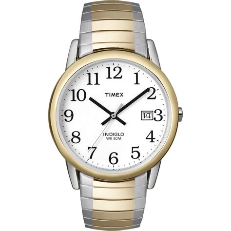 Timex Men's Easy Reader Date Two-Tone/White 35mm Casual Watch, Tapered ...