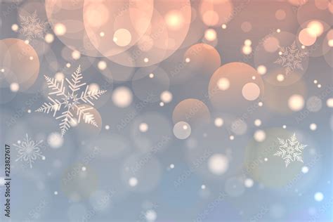 Christmas background with snowflakes, winter blue snow background Stock ...