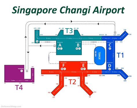 Singapore Changi Airport Map - Ontheworldmap.com