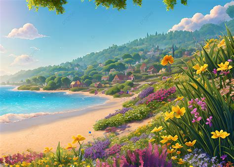 Beautiful And Cool Natural Scenery At The Beach Background, Nature, Beach, Summer Background ...