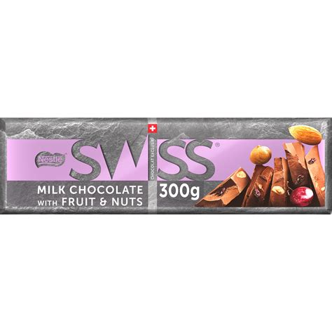 Nestlé Swiss Milk Chocolate with Fruit & Nuts Tablet| London Stansted Airport