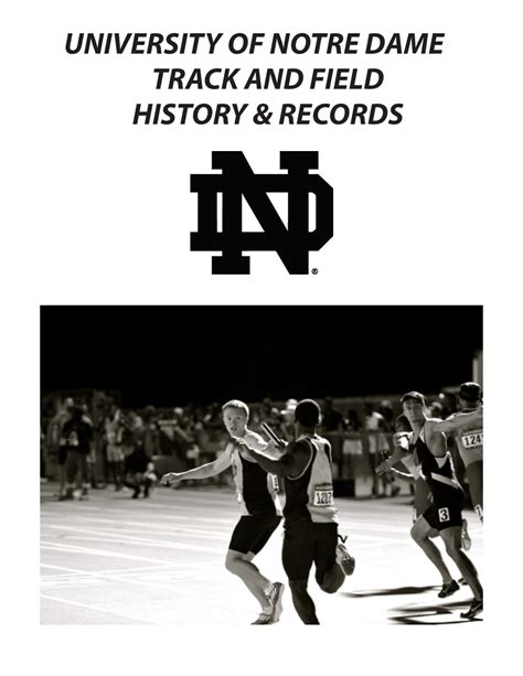 University of Notre Dame Track and Field History & Records - DocsLib