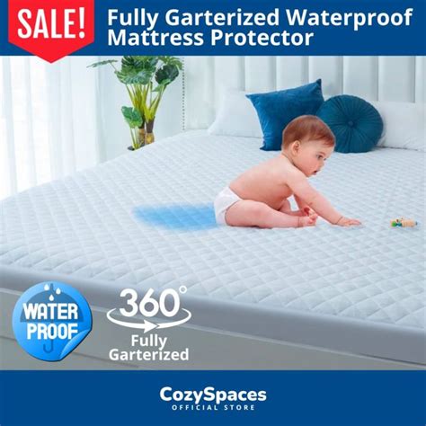 Waterproof Mattress Protector | Fully Garterized Bed Cover Pad Single ...