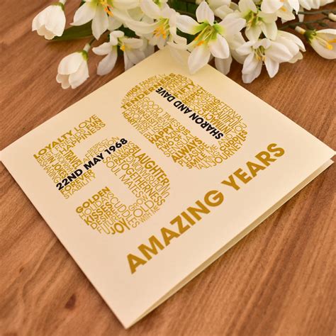 personalised golden wedding anniversary card by mrs l cards | notonthehighstreet.com