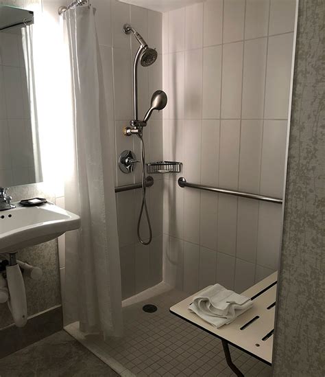 One Hotel, Three Rooms, Three Different Roll-in Showers - Wheelchair Travel