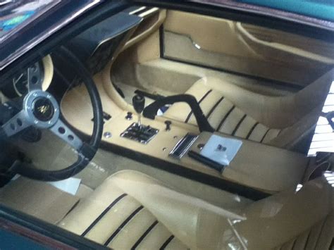 Lamborghini Muira interior, stunning beige and black contrasting stitching on the leather ...