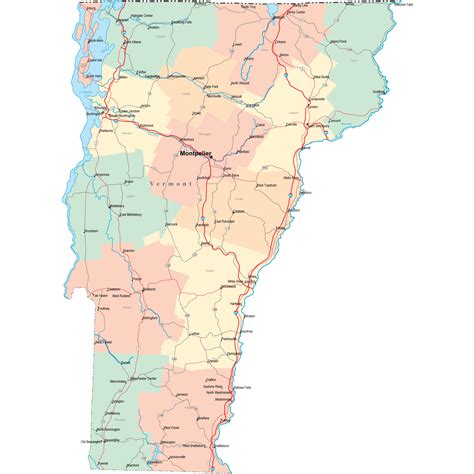 Printable Map Of Vermont