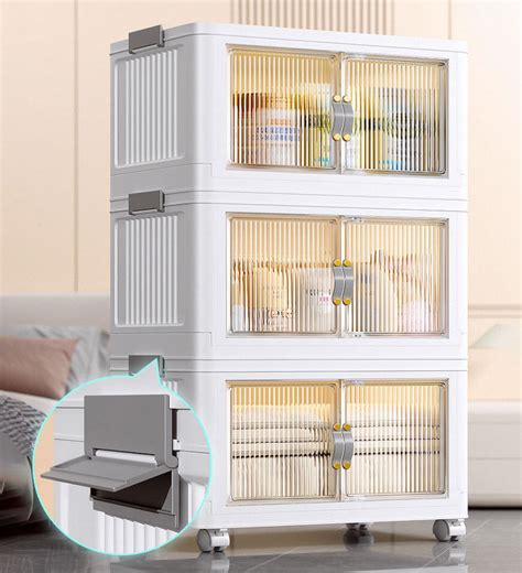 Joybos® Stackable Storage Bins with Lids and Doors