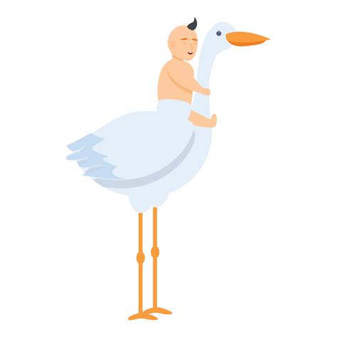 Stork baby icon, cartoon style 14359281 Vector Art at Vecteezy