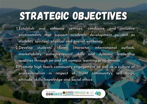 Strategic Objectives – Office of the Deputy Rector (Student Development ...