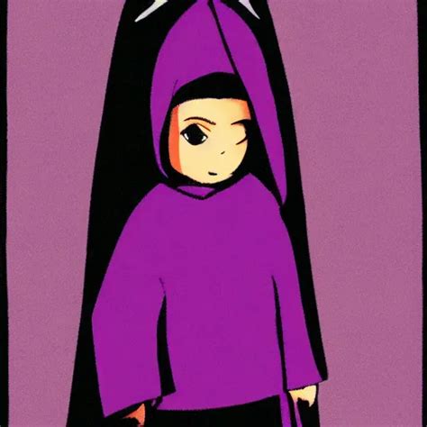 little boy wearing nun outfit, purple and black color | Stable Diffusion