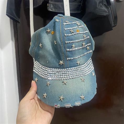 Y2k rhinestones cap, Men's Fashion, Watches & Accessories, Caps & Hats ...